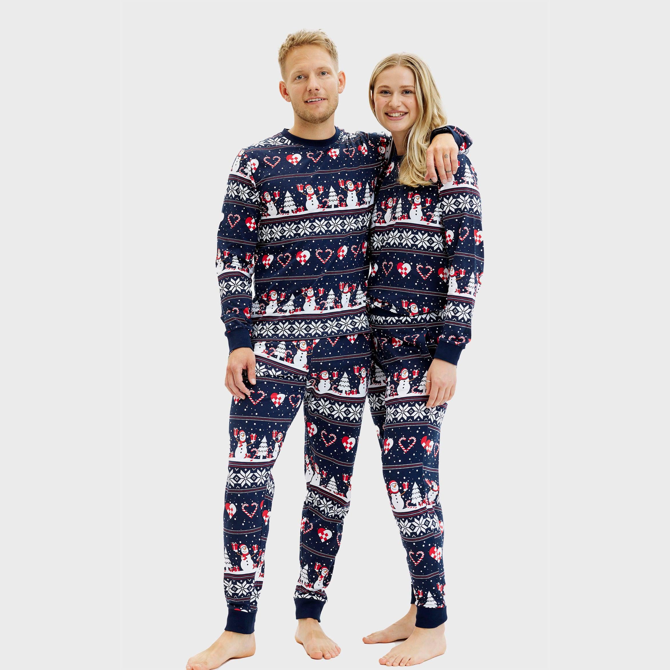 Kersthart Kerstpyjama Navy - Heren.